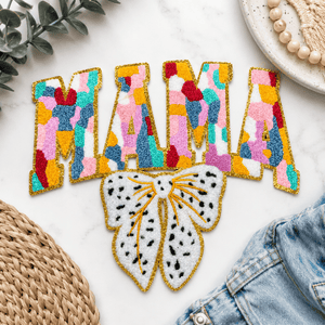 ILTEX Apparel Chenille Patches CP1261 - Color Block Mama Chenille Patch