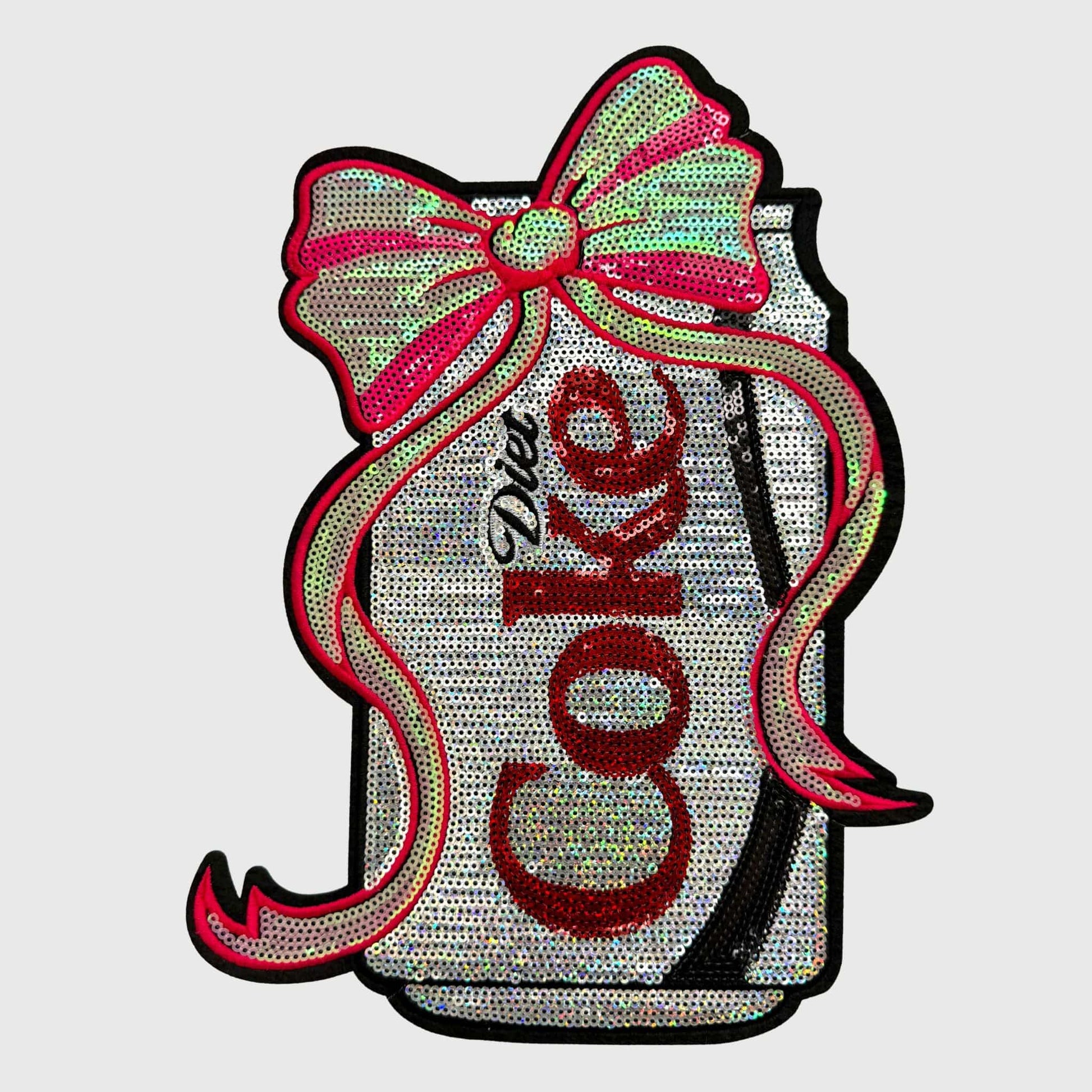 ILTEX Apparel Chenille Patches Diet Coke CP1224 - Sequin Soda Can Patch with Bow