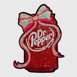 ILTEX Apparel Chenille Patches Dr Pepper CP1224 - Sequin Soda Can Patch with Bow