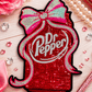 ILTEX Apparel Chenille Patches Dr Pepper CP1224 - Sequin Soda Can Patch with Bow