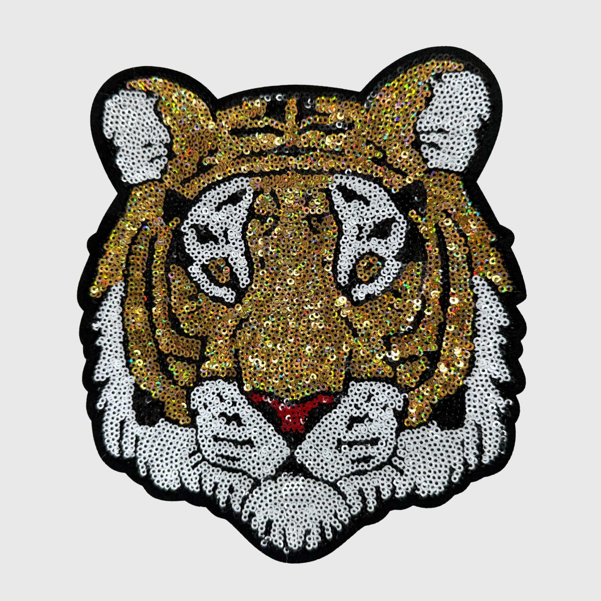 ILTEX Apparel Chenille Patches Gold/Black CP1225 - Game Day Tiger Mascot Patch