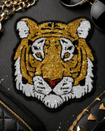 ILTEX Apparel Chenille Patches Gold/Black CP1225 - Game Day Tiger Mascot Patch