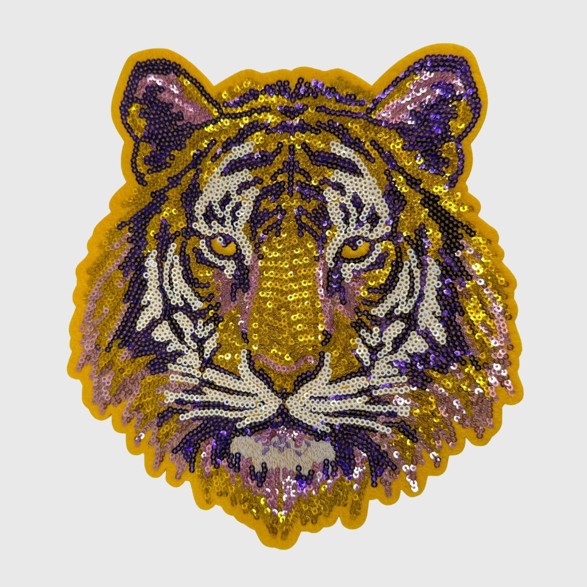 ILTEX Apparel Chenille Patches Gold/Purple CP1225 - Game Day Tiger Mascot Patch