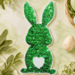 ILTEX Apparel Chenille Patches Green CP1052 - Easter Rabbit Chenille Sequin Patch (Small)