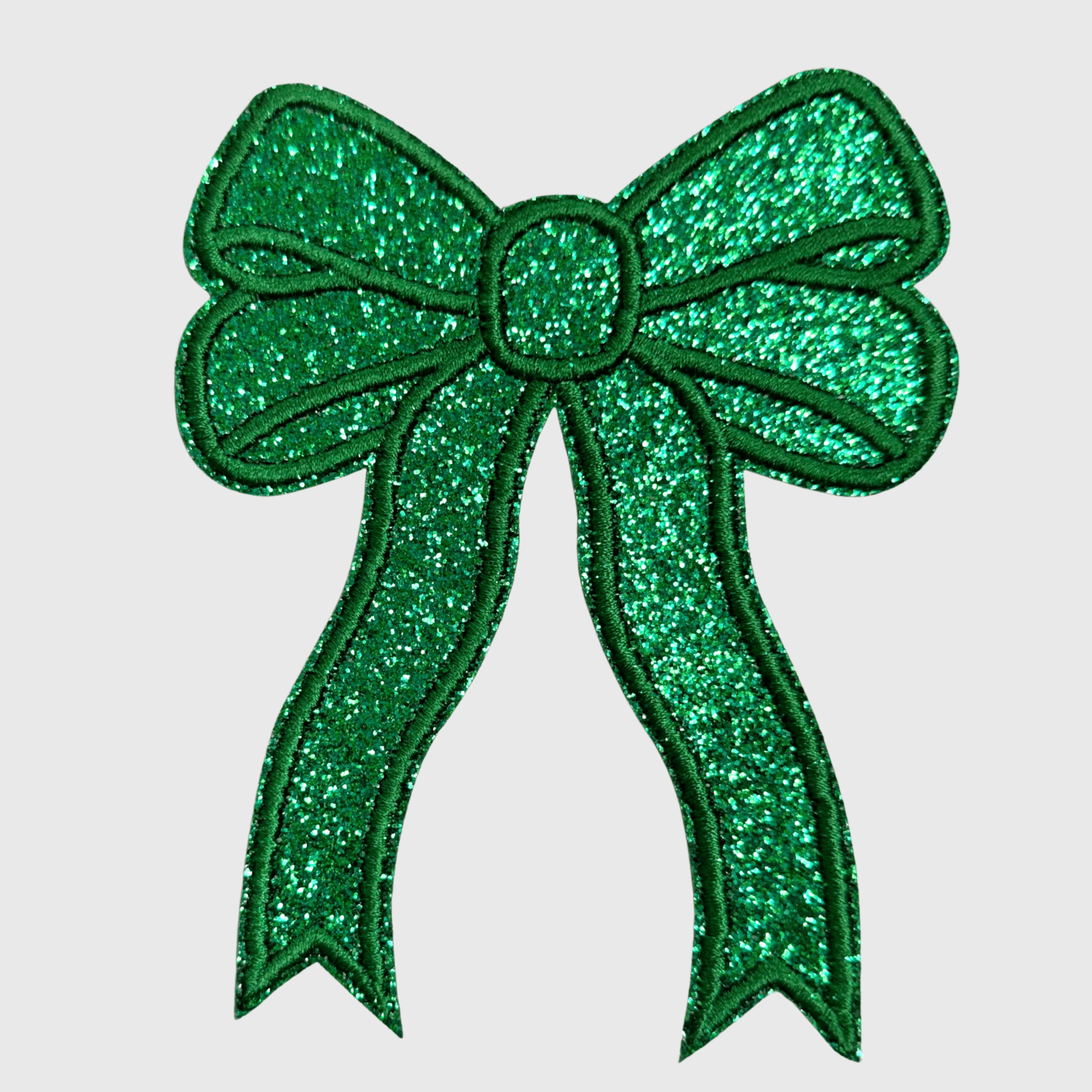 ILTEX Apparel Chenille Patches Green CP1245 - Glittery Bows 2.0