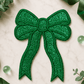 ILTEX Apparel Chenille Patches Green CP1245 - Glittery Bows 2.0