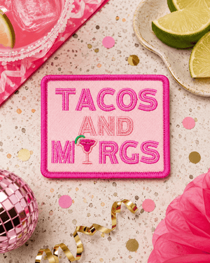 ILTEX Apparel Chenille Patches HP1002 - Tacos And Margs Pink Hat Patch