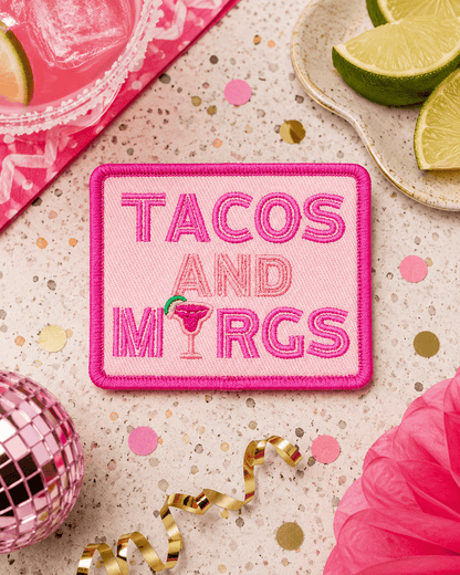 ILTEX Apparel Chenille Patches HP1002 - Tacos And Margs Pink Hat Patch