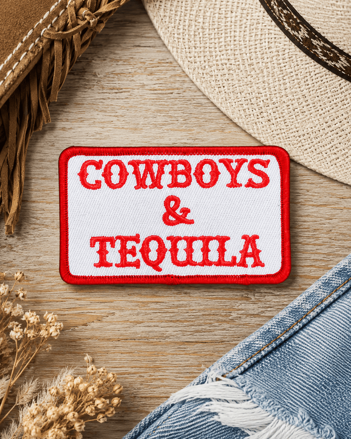 ILTEX Apparel Chenille Patches HP1014 - Cowboys & Tequila Hat Patch