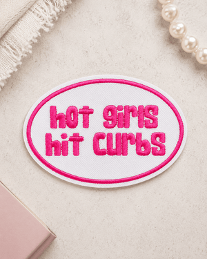 ILTEX Apparel Chenille Patches HP1034 - Hot Girls Hit Curbs Hat Patch
