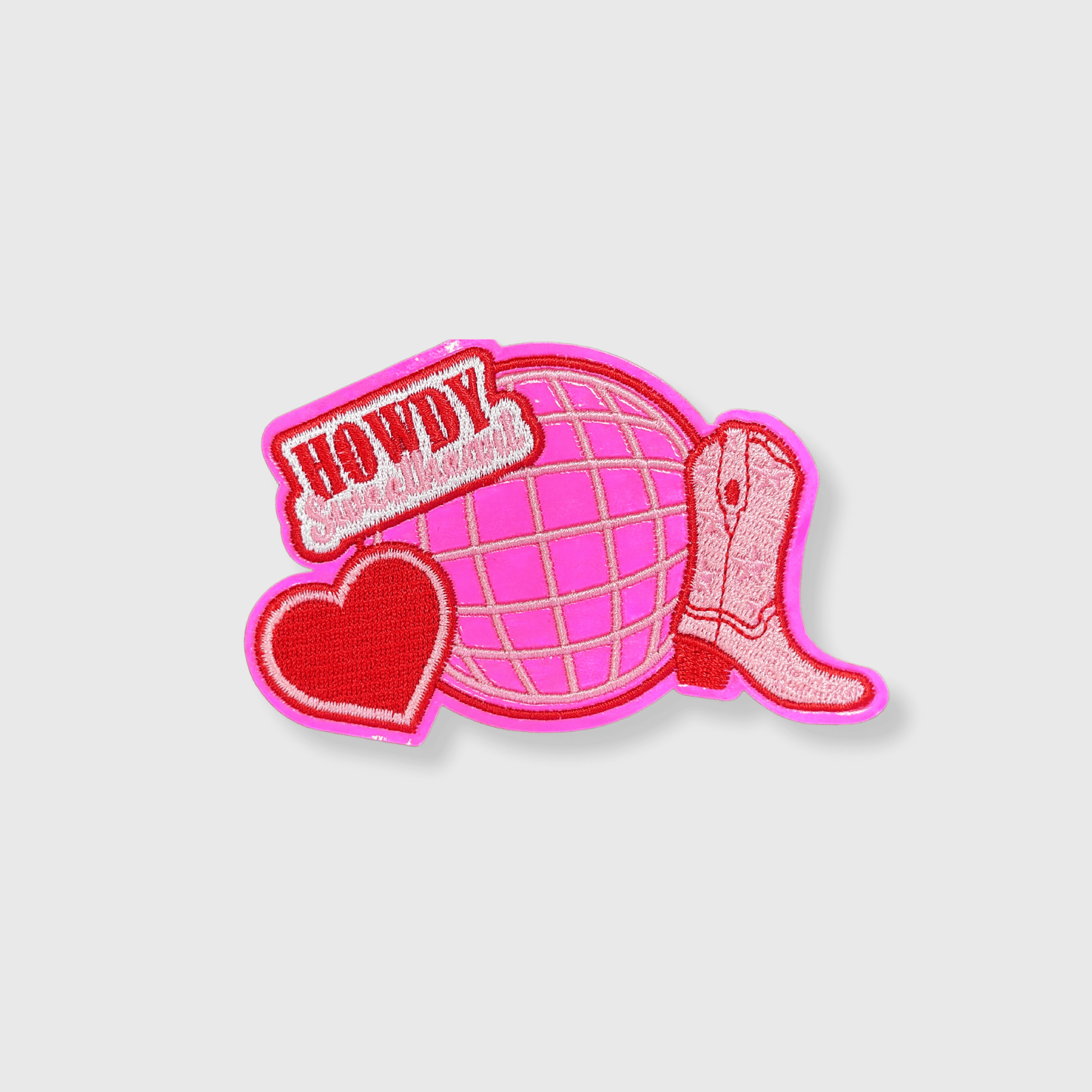 ILTEX Apparel Chenille Patches HP1044 - Howdy Cowboy Pink Hat Patch