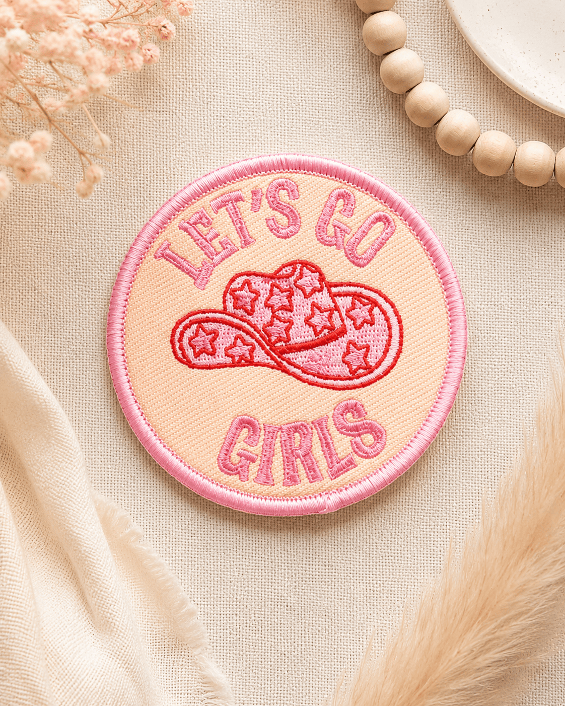 ILTEX Apparel Chenille Patches HP1045 - Let's Go Girls Hat Patch