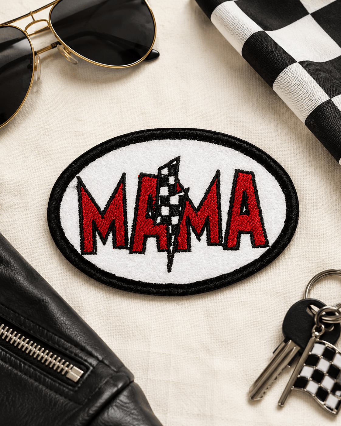 ILTEX Apparel Chenille Patches HP1047 - MAMA Lightning Hat Patch