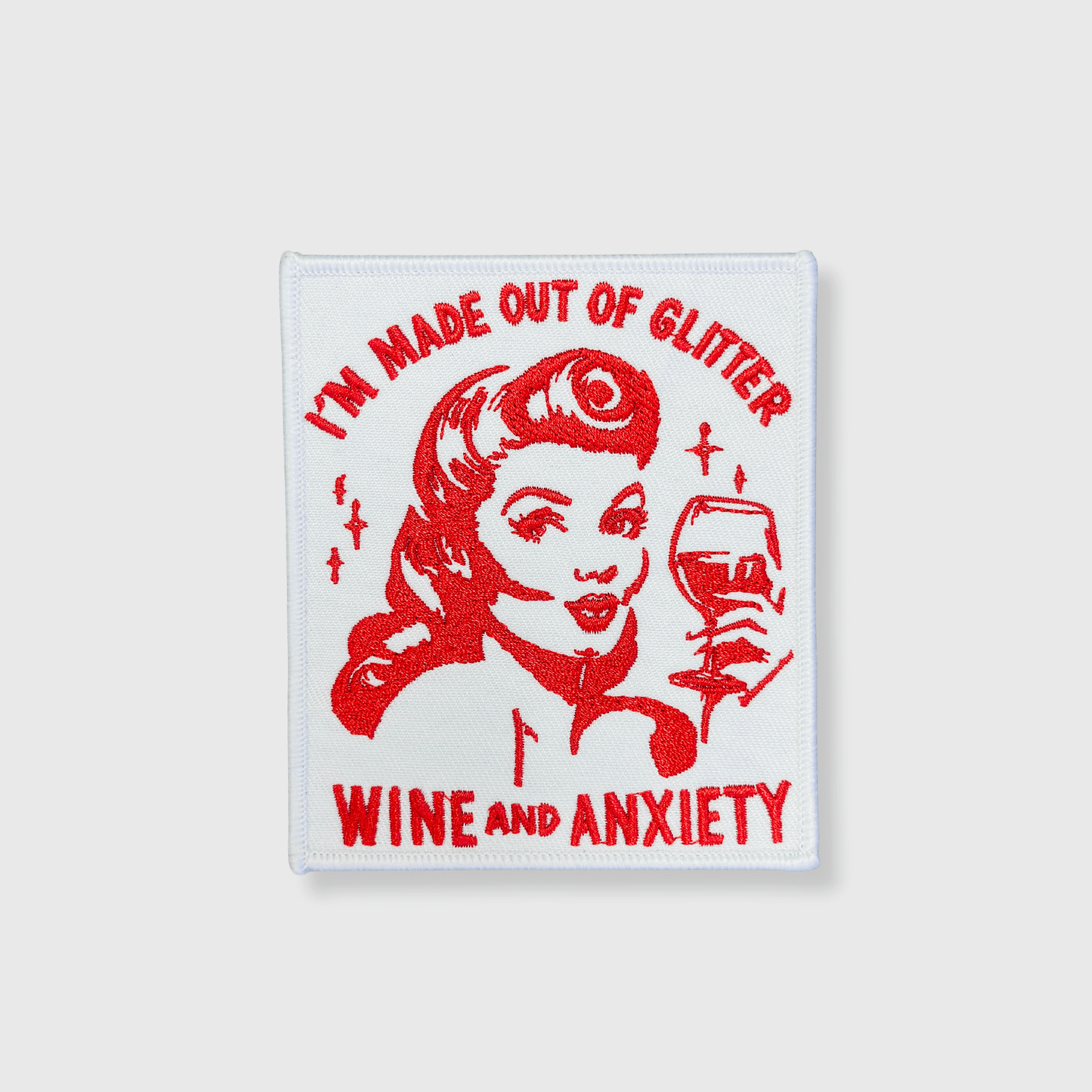 ILTEX Apparel Chenille Patches HP1048 - Wine & Anxiety Hat Patch