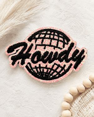 ILTEX Apparel Chenille Patches HP1049 - Howdy Glitter Hat Patch