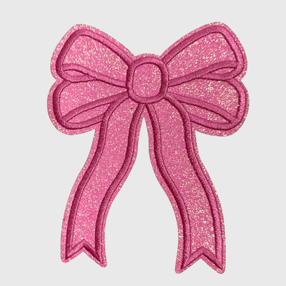 ILTEX Apparel Chenille Patches Light  Pink CP1245 - Glittery Bows 2.0