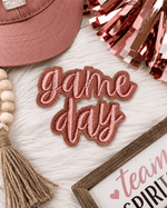 ILTEX Apparel Chenille Patches Light Pink CP1247 - Glittery Game Day Hat Patches 2.0