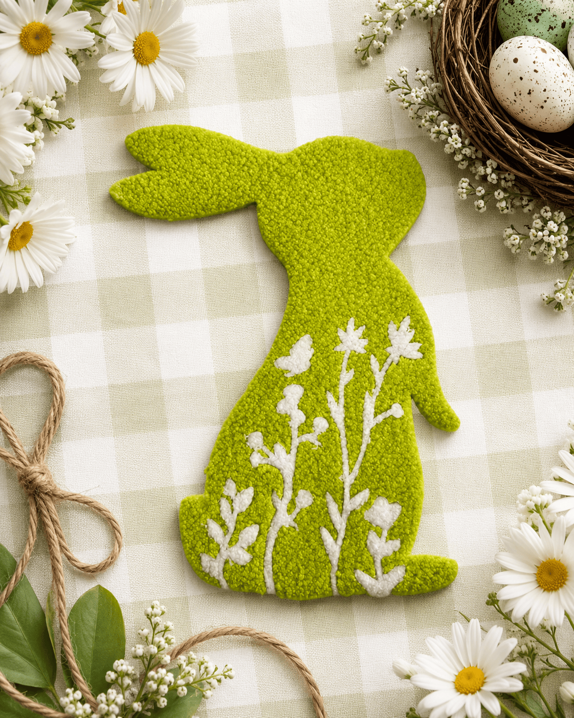 ILTEX Apparel Chenille Patches Lime Green CP1206 - Pastel Easter Bunny Patch