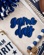 ILTEX Apparel Chenille Patches Navy CP1247 - Glittery Game Day Hat Patches 2.0