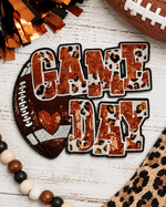 ILTEX Apparel Chenille Patches Orange CP1212 - Game Day Football Cheetah Patch