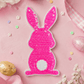 ILTEX Apparel Chenille Patches Pink CP1052 - Easter Rabbit Chenille Sequin Patch (Small)
