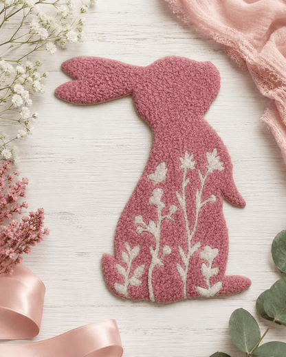 ILTEX Apparel Chenille Patches Pink CP1206 - Pastel Easter Bunny Patch