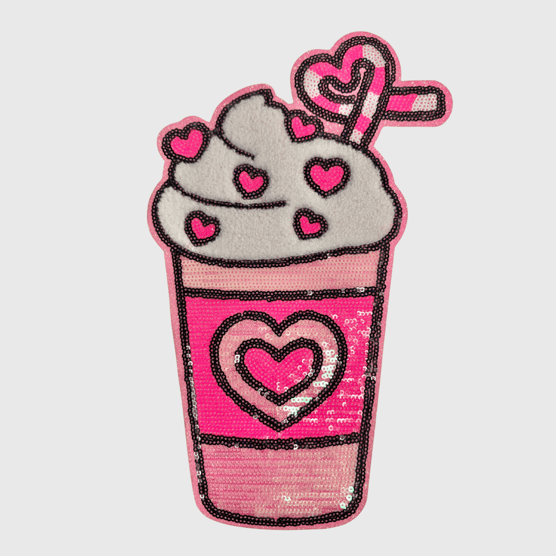 ILTEX Apparel Chenille Patches Pink CP1207 - Love In A Cup Valentines Patch