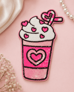 ILTEX Apparel Chenille Patches Pink CP1207 - Love In A Cup Valentines Patch