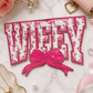 ILTEX Apparel Chenille Patches Pink CP1233 - Wifey Floral Chenille Bow Patch