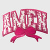 CP1240 - Amen Floral Chenille Bow Patch - Pink