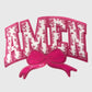 ILTEX Apparel Chenille Patches Pink CP12340 - Amen Floral Chenille Bow Patch