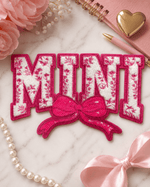 ILTEX Apparel Chenille Patches Pink CP1239 - Mini Floral Chenille Bow Patch