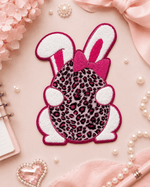 ILTEX Apparel Chenille Patches Pink CP1251 - Cheetah Egg & Bunny Easter Patch
