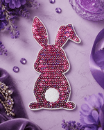 ILTEX Apparel Chenille Patches Purple CP1052 - Easter Rabbit Chenille Sequin Patch (Small)