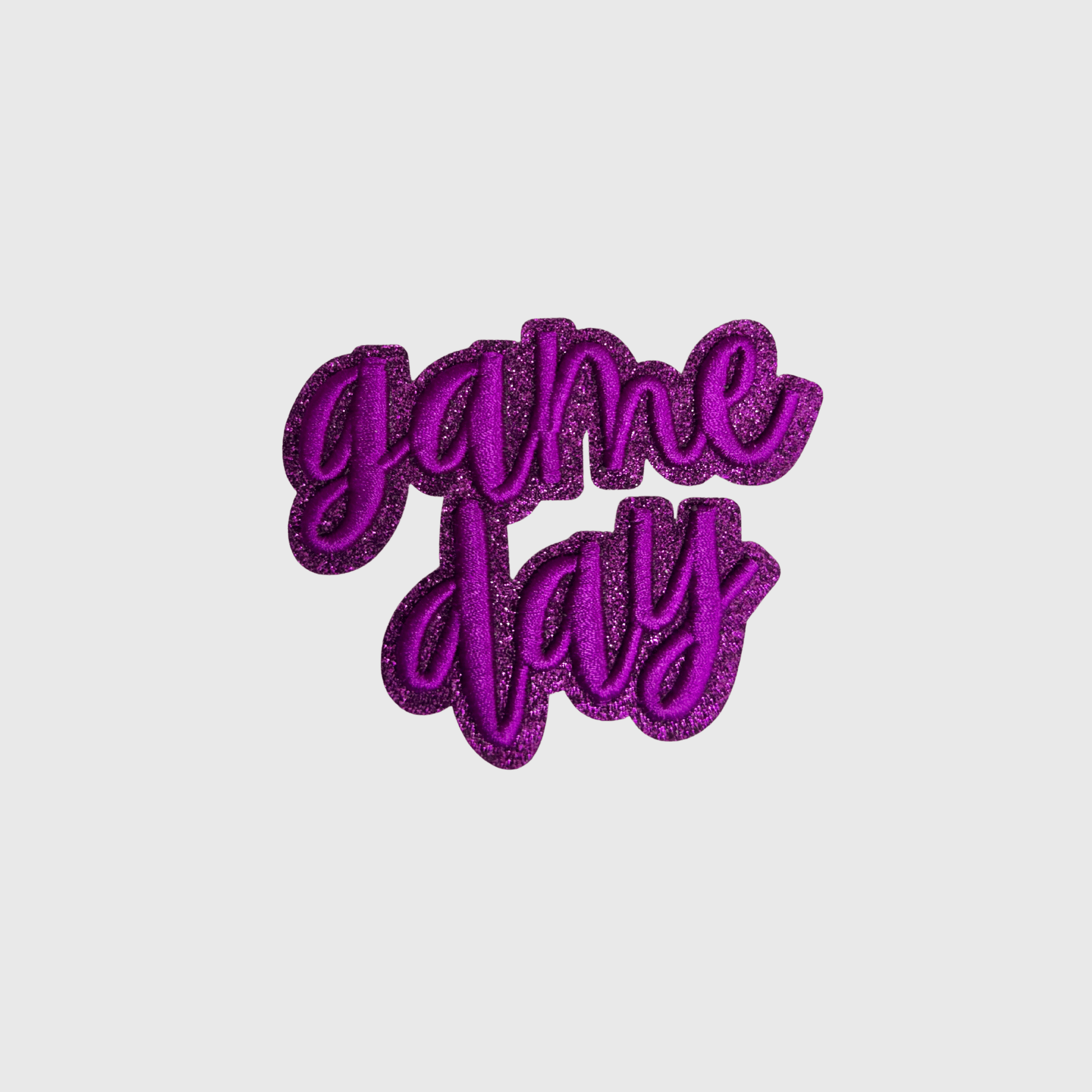 ILTEX Apparel Chenille Patches Purple CP1247 - Glittery Game Day Hat Patches 2.0