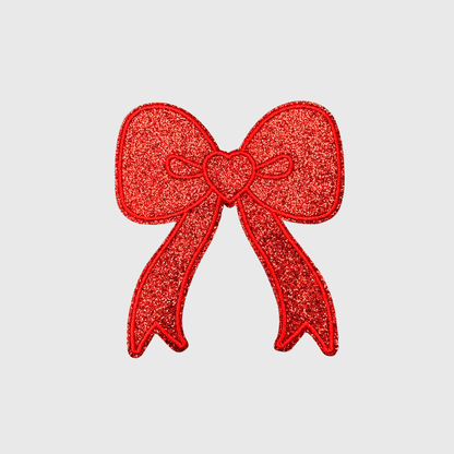 ILTEX Apparel Chenille Patches Red CP1148 - Glittery Bows