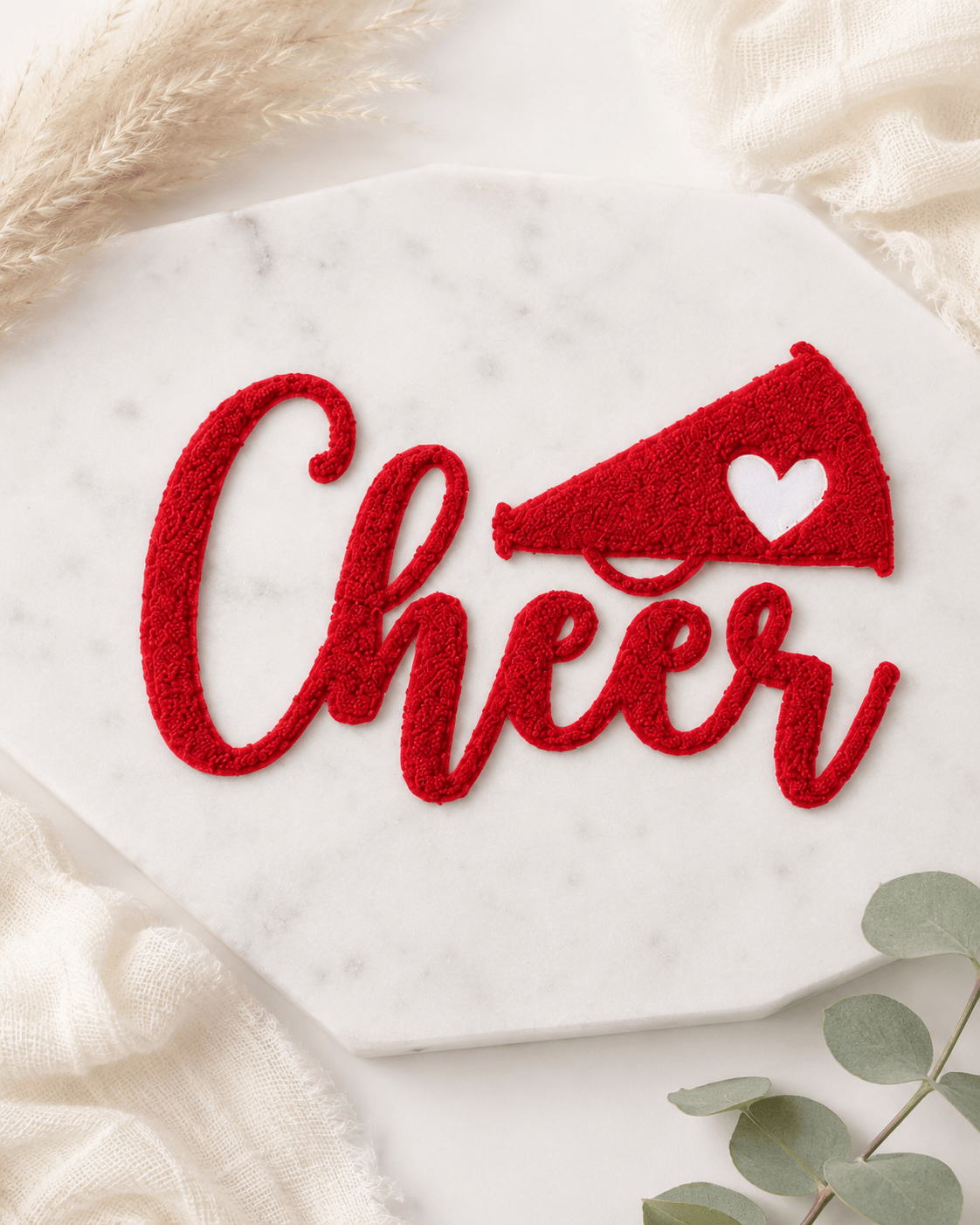 ILTEX Apparel Chenille Patches Red CP1196 - Fluffy Cheer Patch