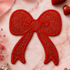CP1211 - Glittery bow Patch - Red