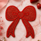 ILTEX Apparel Chenille Patches Red CP1211 - Glittery bow Patch