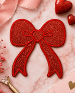 ILTEX Apparel Chenille Patches Red CP1211 - Glittery bow Patch