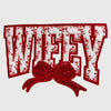 CP1233 - Wifey Floral Chenille Bow Patch - Red