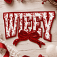 ILTEX Apparel Chenille Patches Red CP1233 - Wifey Floral Chenille Bow Patch