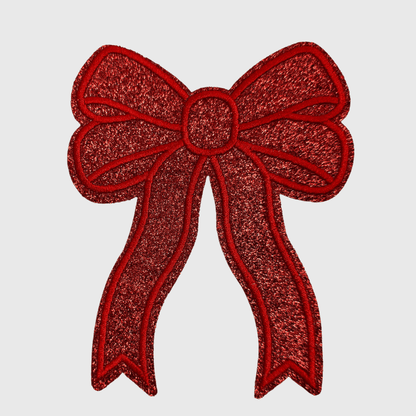 ILTEX Apparel Chenille Patches Red CP1245 - Glittery Bows 2.0
