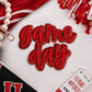 ILTEX Apparel Chenille Patches Red CP1247 - Glittery Game Day Hat Patches 2.0
