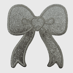 ILTEX Apparel Chenille Patches Silver CP1211 - Glitter bows Patch