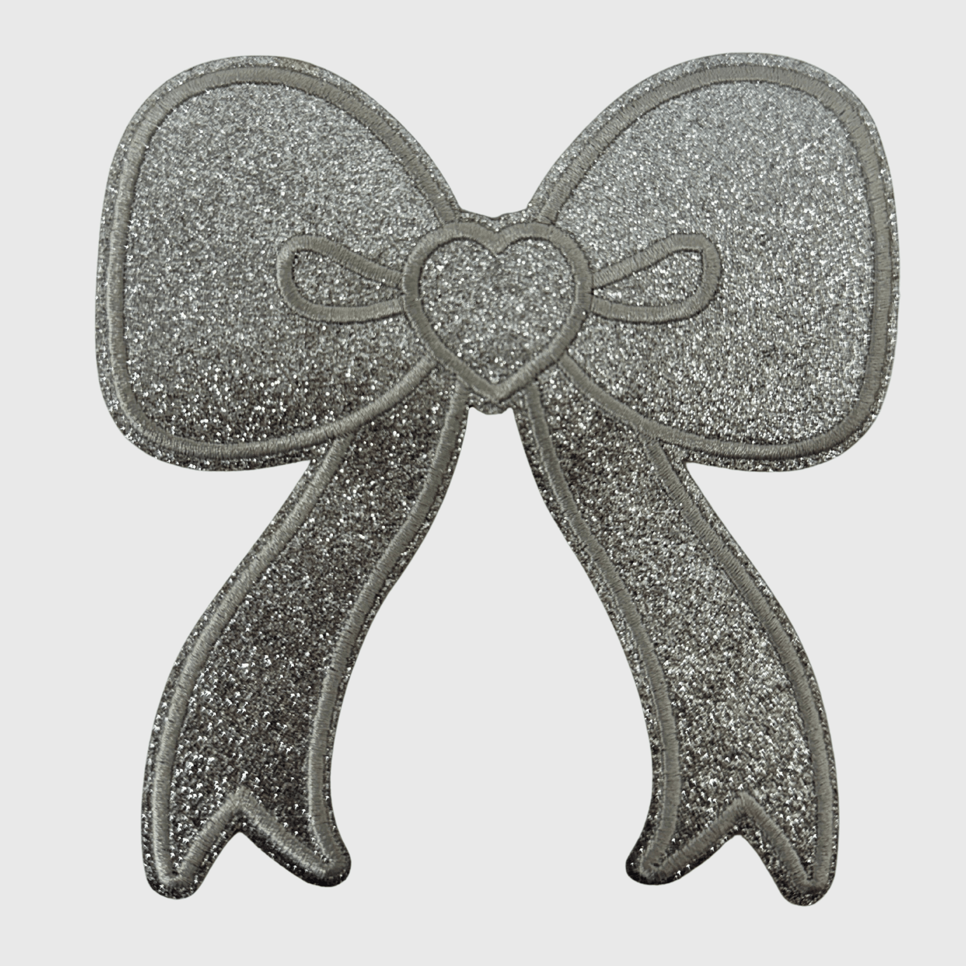 ILTEX Apparel Chenille Patches Silver CP1211 - Glitter bows Patch