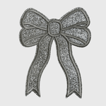 ILTEX Apparel Chenille Patches Silver CP1245 - Glittery Bows 2.0