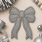 ILTEX Apparel Chenille Patches Silver CP1245 - Glittery Bows 2.0