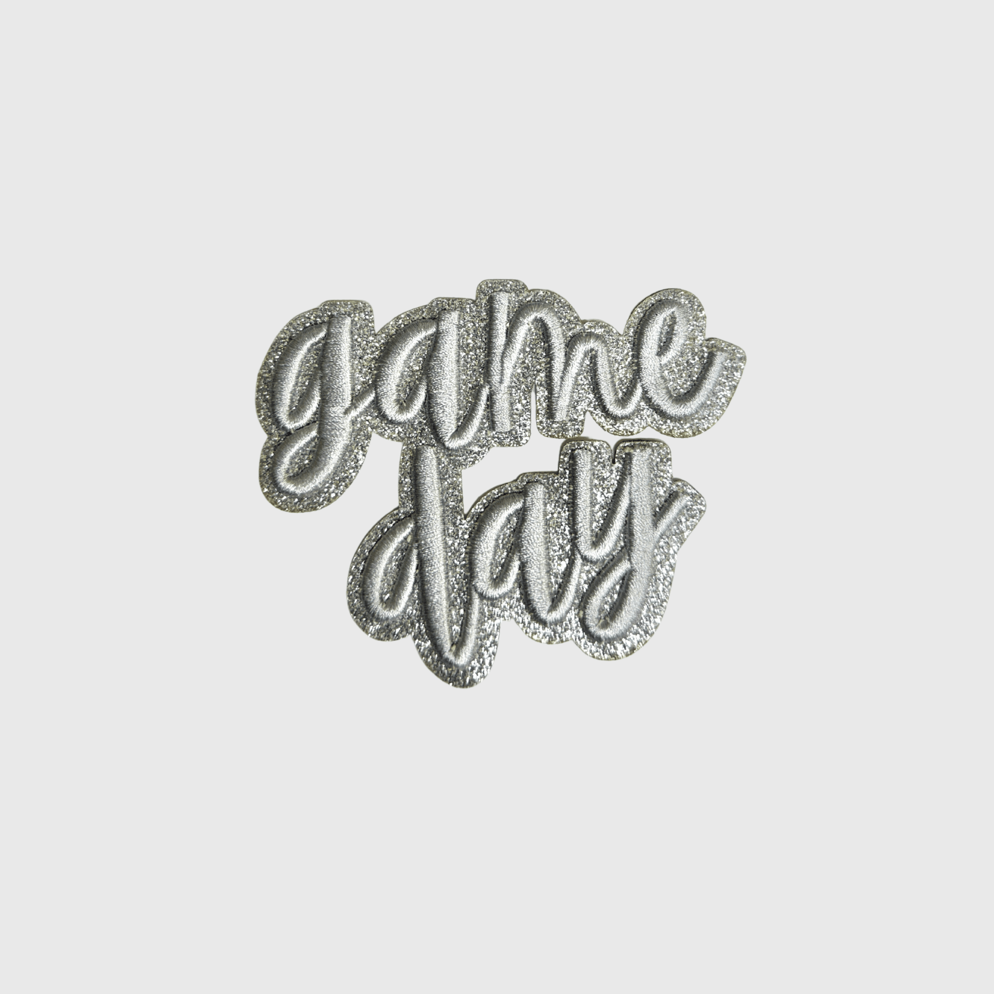ILTEX Apparel Chenille Patches Silver CP1247 - Glittery Game Day Hat Patches 2.0