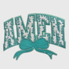 CP1240 - Amen Floral Chenille Bow Patch - Teal